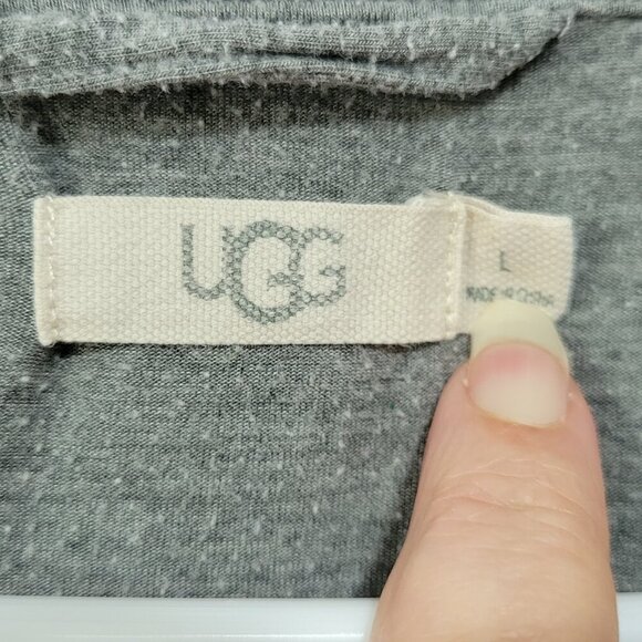 UGG Hanning Sleep Dress Large Women's Gray Jersey Knit Long Sleeve Loungewear - Picture 4 of 4